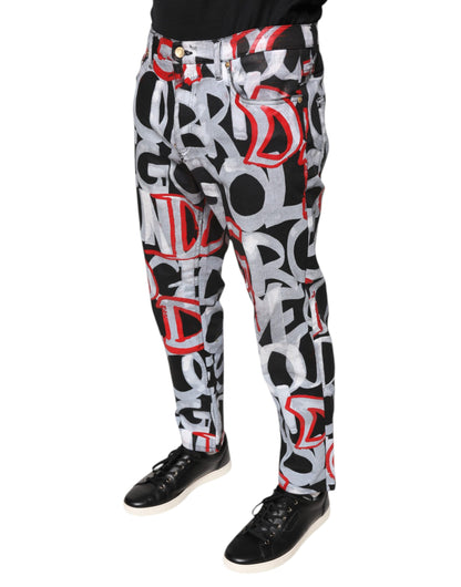 Dolce &amp; Gabbana gemengde katoenen skinny jeans met monogram