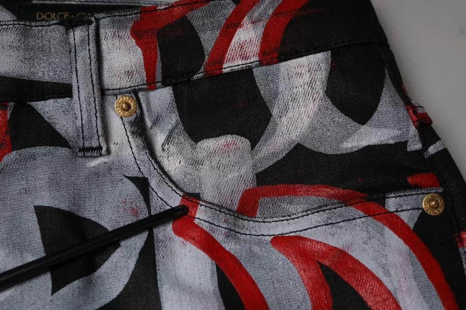 Jeans skinny en coton multicolore à monogramme de Dolce &amp; Gabbana