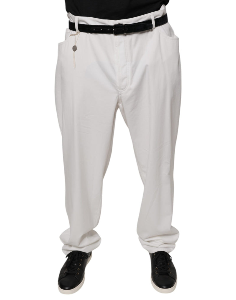 Pantalon tailleur pour homme en coton blanc Brunello Cucinelli