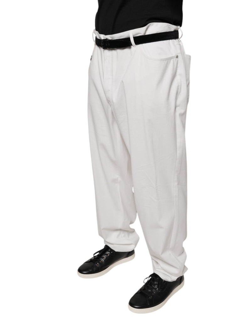 Pantalon tailleur pour homme en coton blanc Brunello Cucinelli