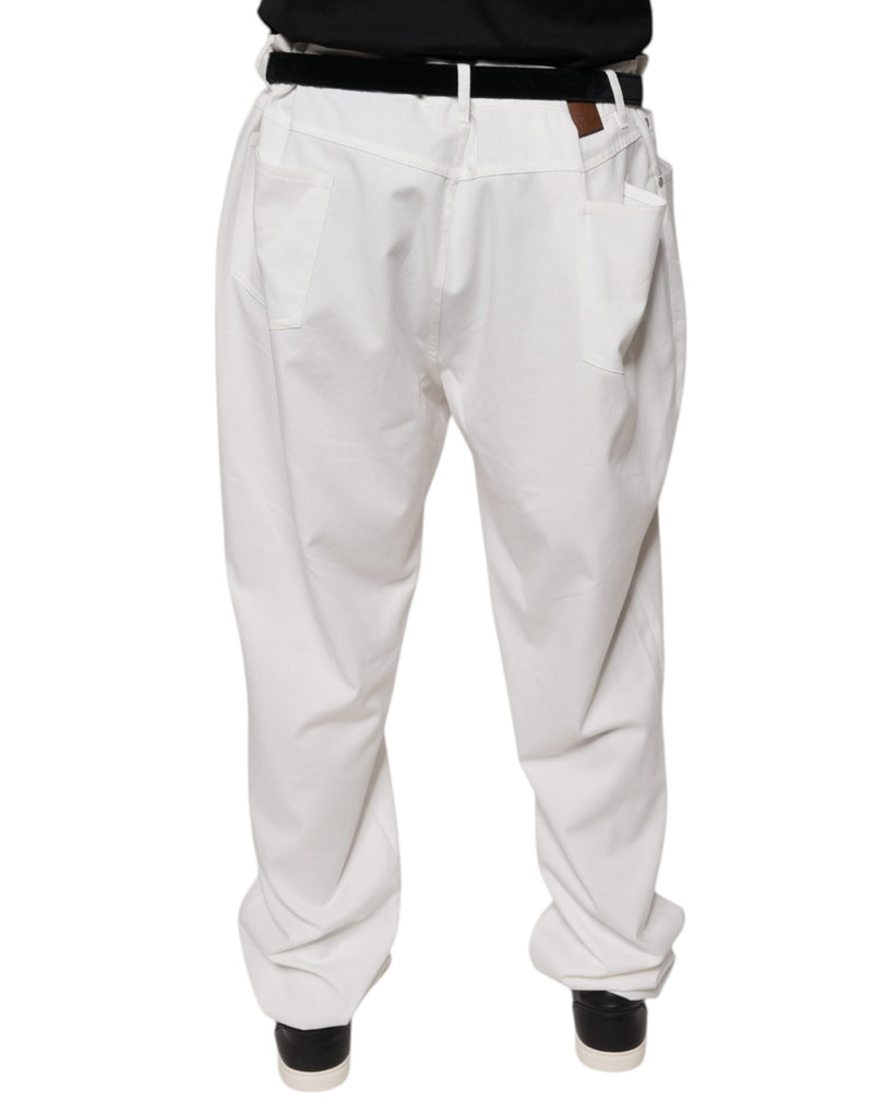 Pantalon tailleur pour homme en coton blanc Brunello Cucinelli