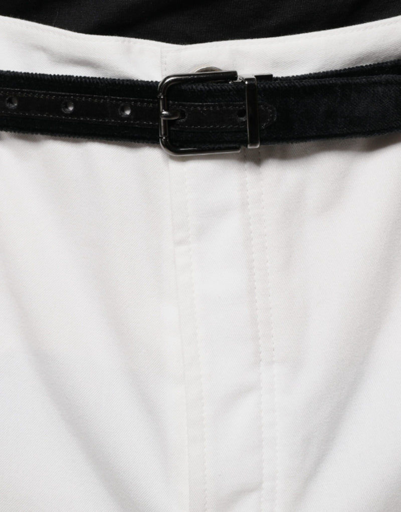 Pantalon tailleur pour homme en coton blanc Brunello Cucinelli