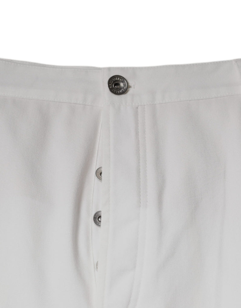 Pantalon tailleur pour homme en coton blanc Brunello Cucinelli