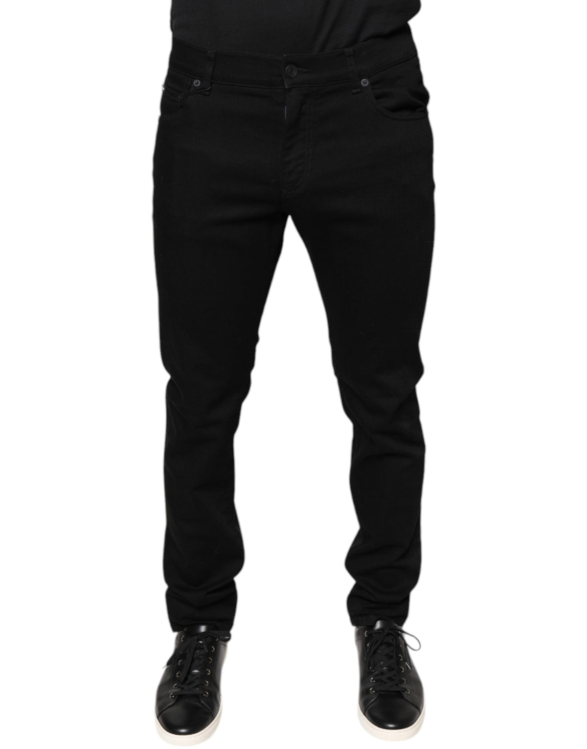 Jean slim en coton noir extensible pour homme de Dolce &amp; Gabbana