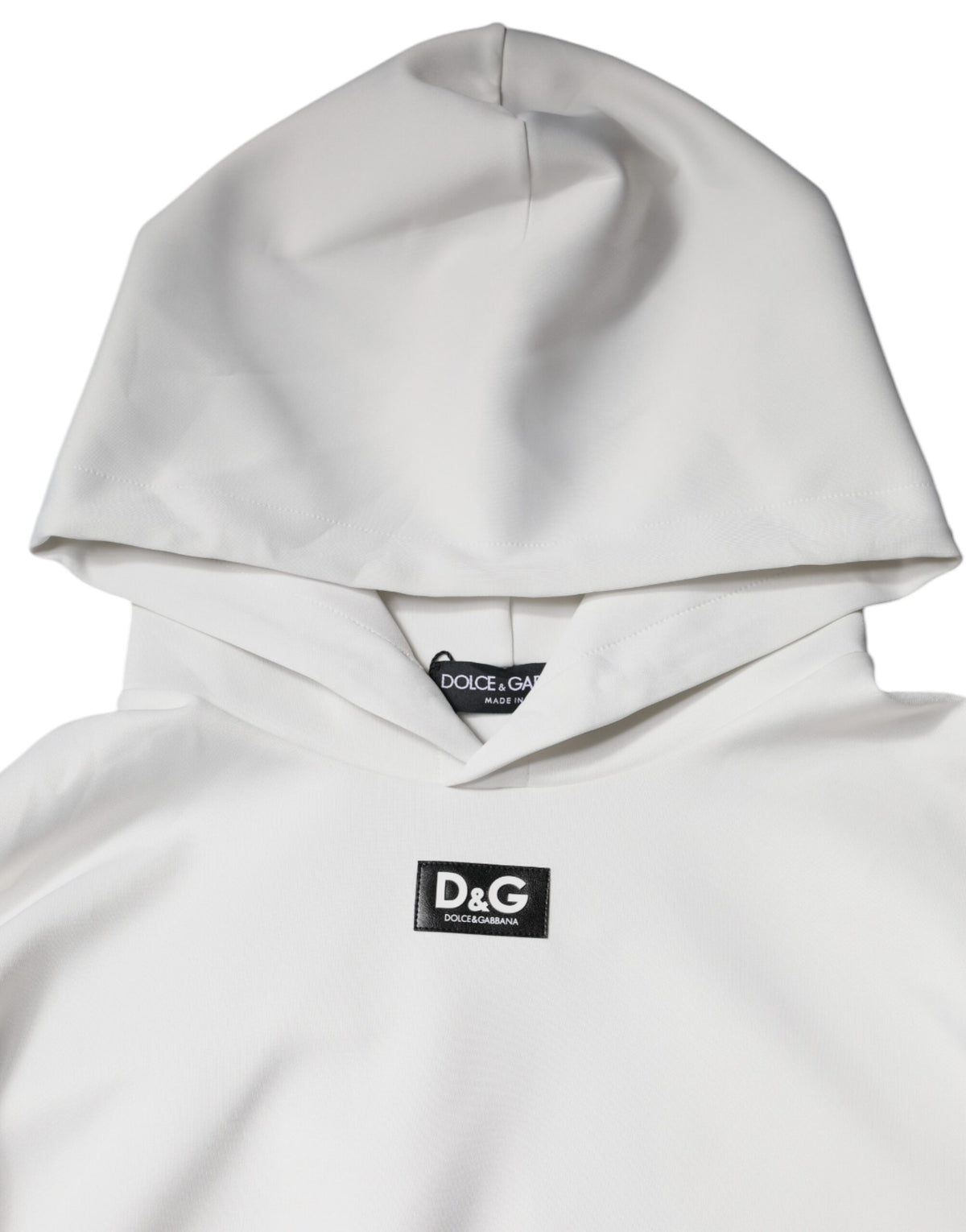 Sweat à capuche homme Dolce &amp; Gabbana blanc avec logo D&amp;G