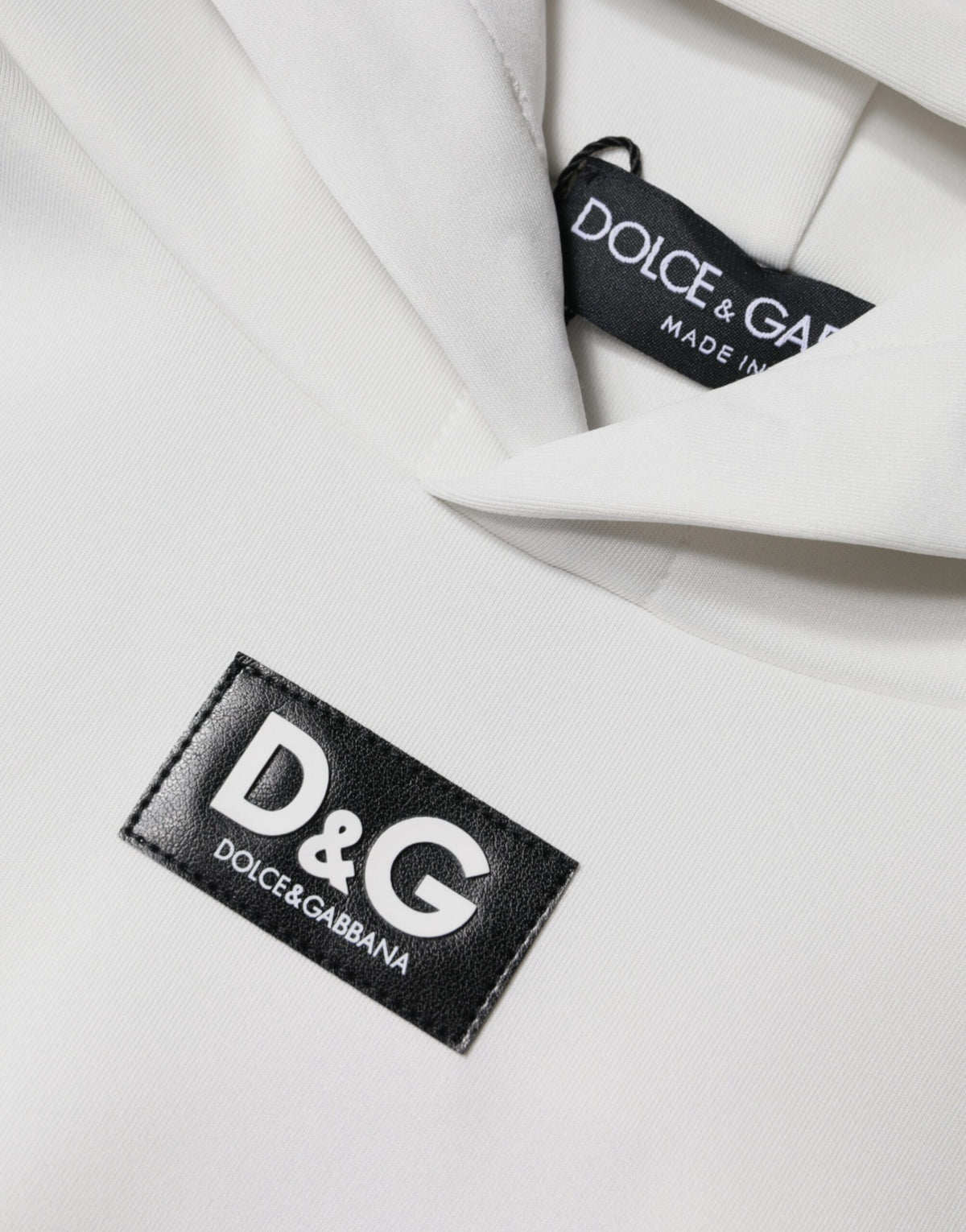Sweat à capuche homme Dolce &amp; Gabbana blanc avec logo D&amp;G