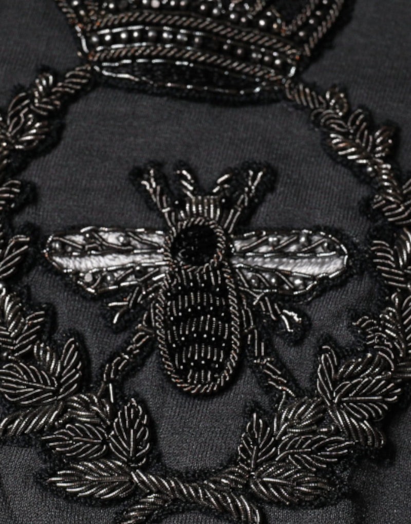 Dolce &amp; Gabbana grijze gebreide trui met borduursel van een bijenkorst