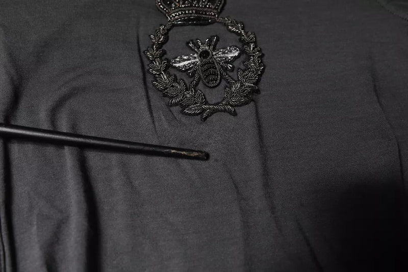 Dolce &amp; Gabbana grijze gebreide trui met borduursel van een bijenkorst