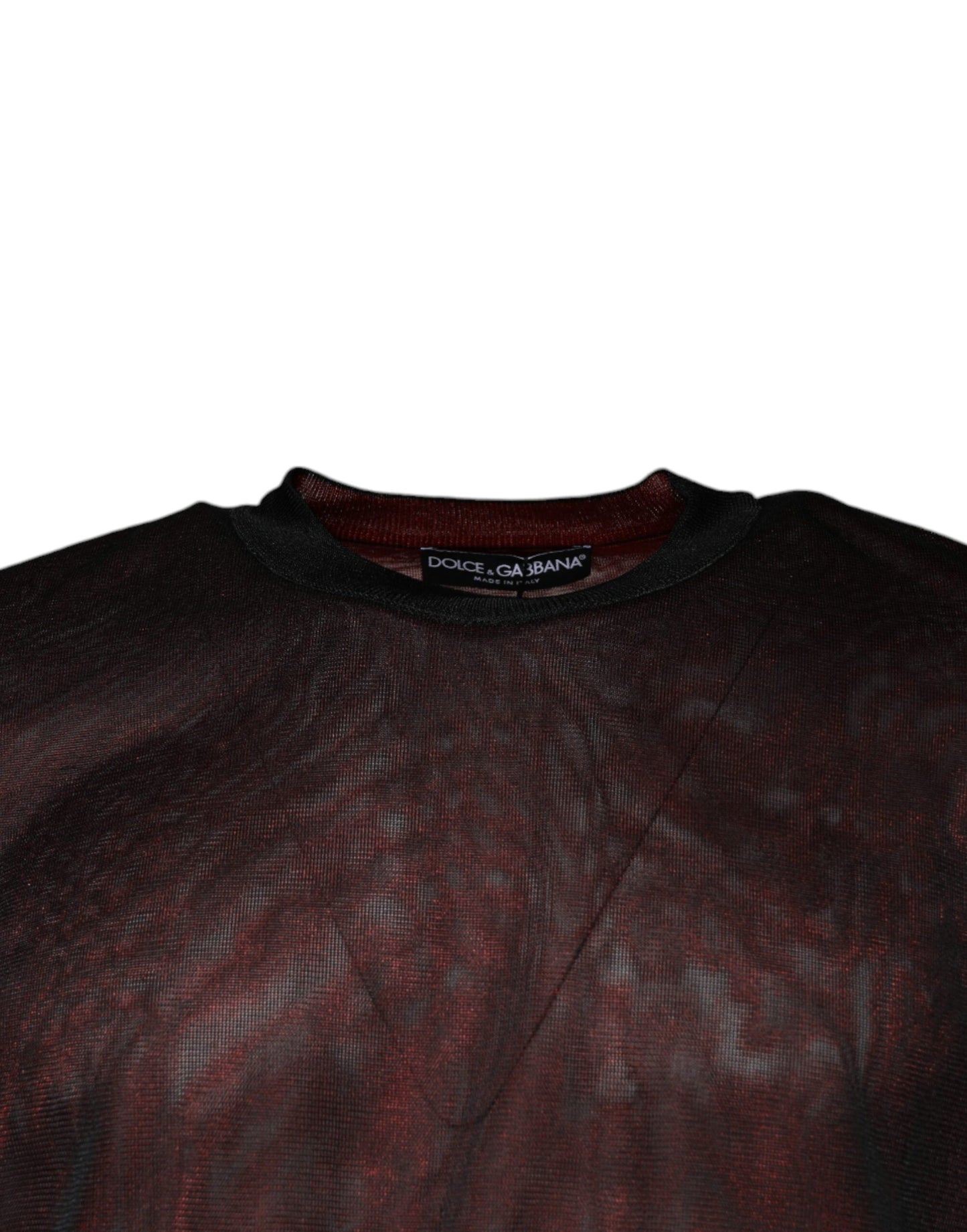 Dolce &amp; Gabbana Maroon Crew Neck Pullover Sweater van Polyester