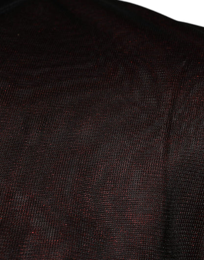 Dolce &amp; Gabbana Maroon Crew Neck Pullover Sweater van Polyester