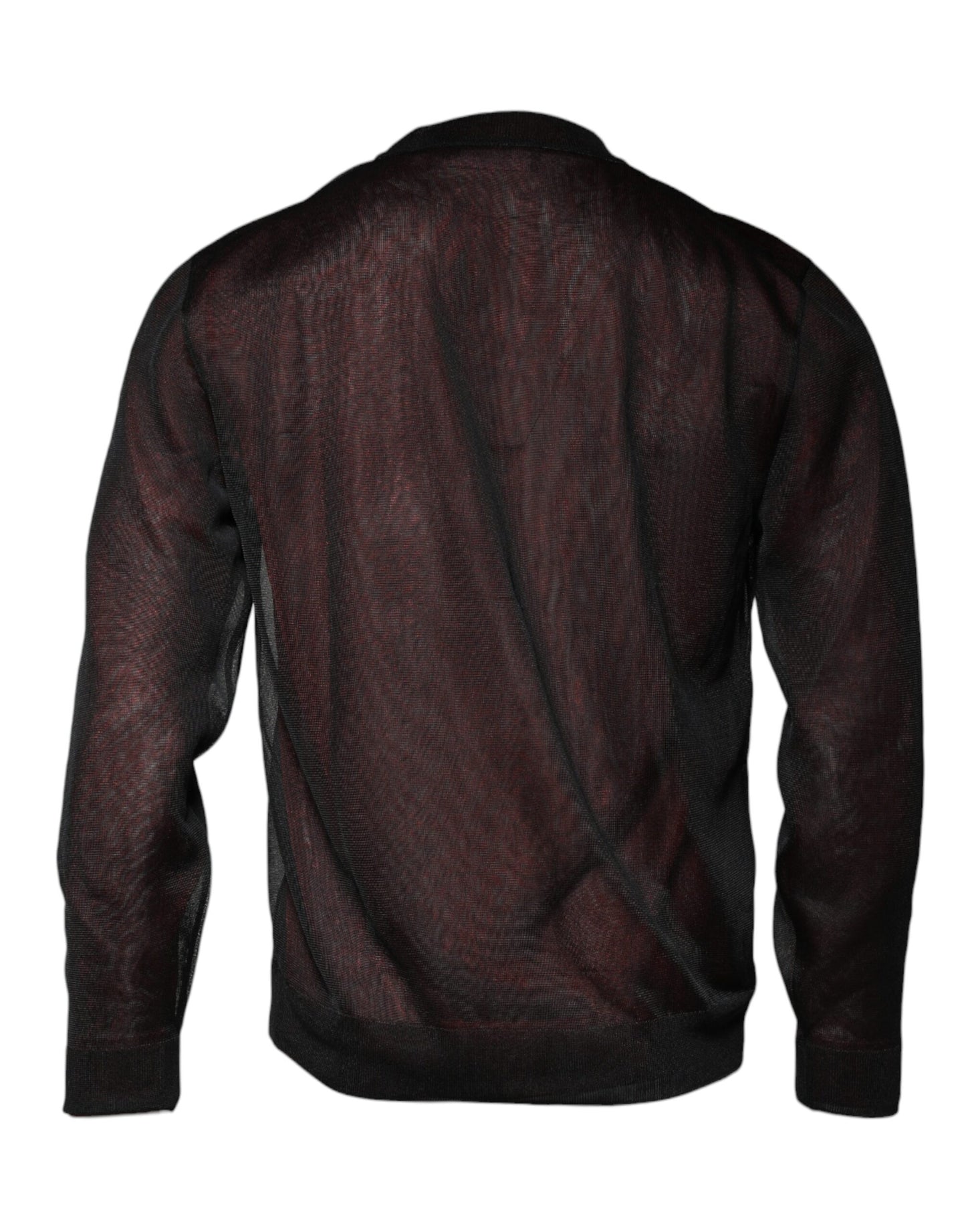 Dolce &amp; Gabbana Maroon Crew Neck Pullover Sweater van Polyester