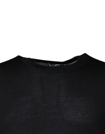 Dolce &amp; Gabbana zwarte crewnecktrui van kasjmier