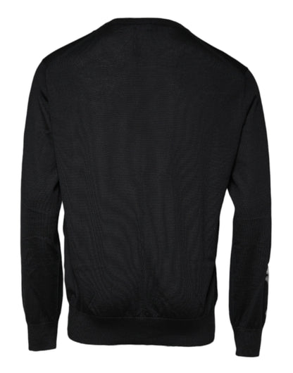 Dolce &amp; Gabbana zwarte crewnecktrui van kasjmier