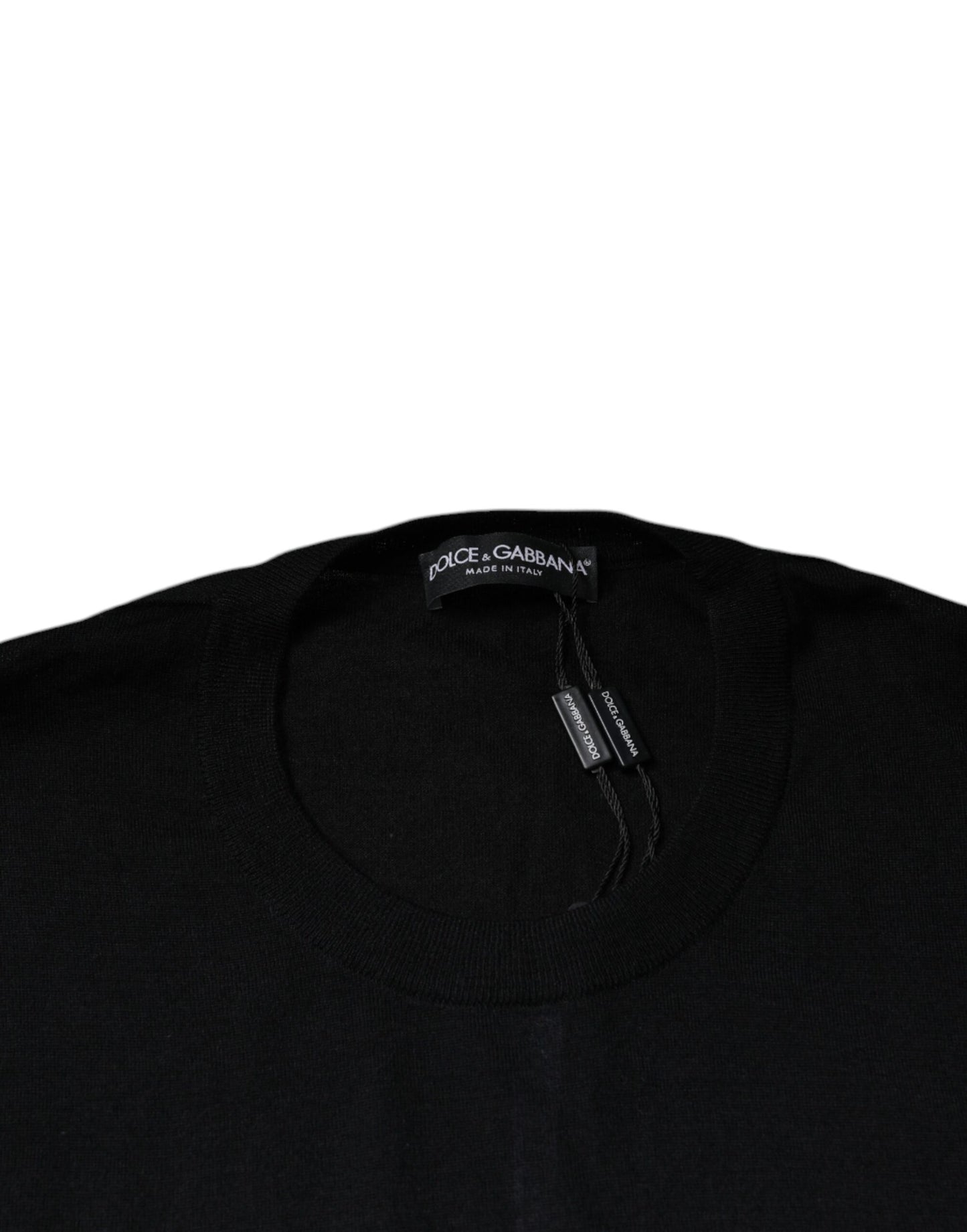 Dolce &amp; Gabbana zwarte crewnecktrui van kasjmier