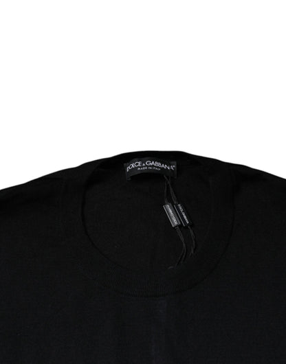 Dolce &amp; Gabbana zwarte crewnecktrui van kasjmier