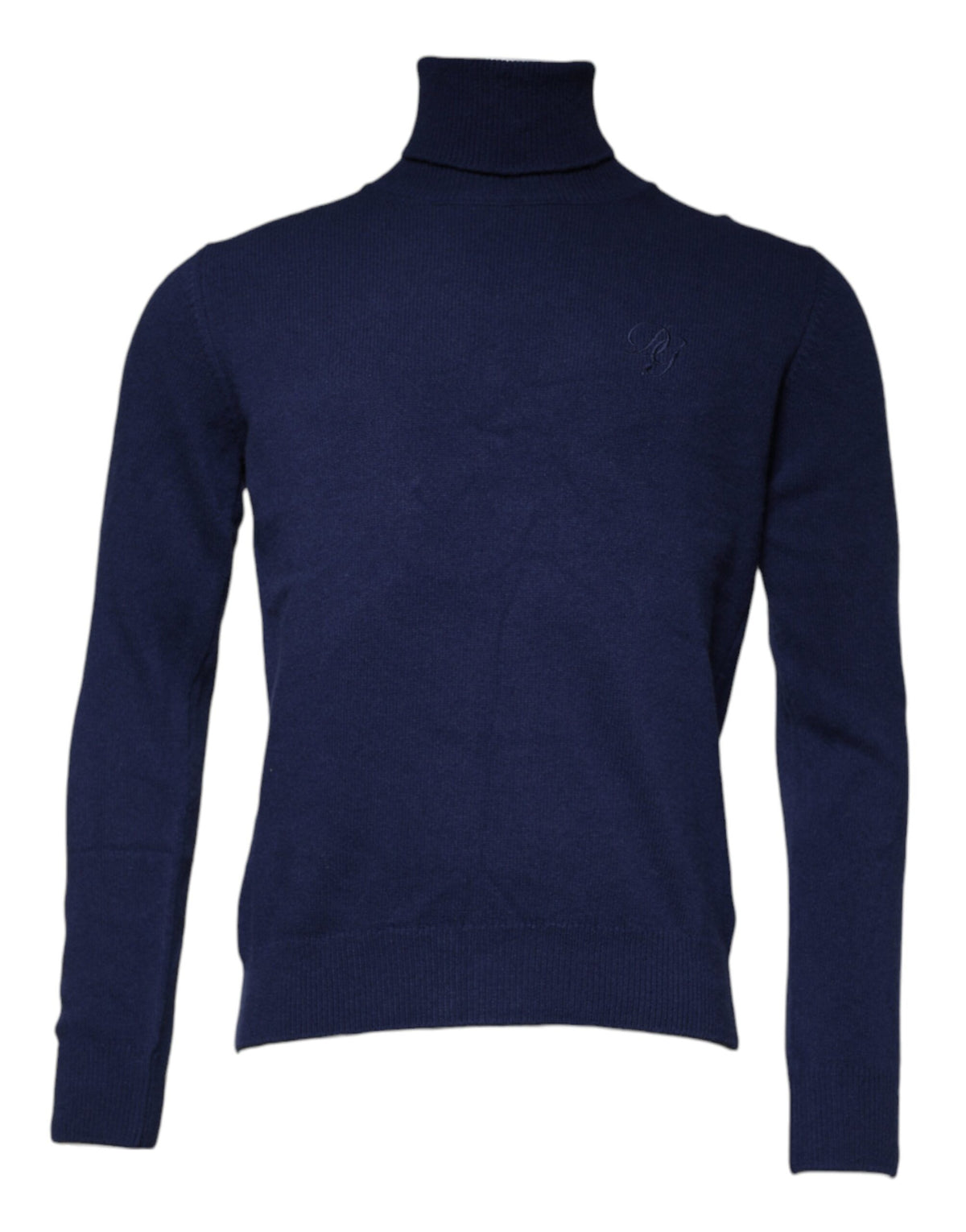 Pull en laine bleu à col montant en jersey de Dolce &amp; Gabbana