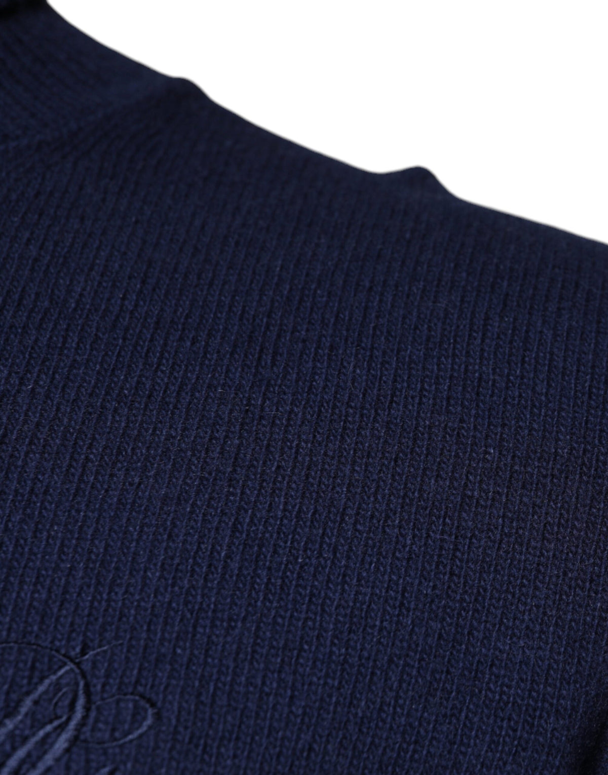 Pull en laine bleu à col montant en jersey de Dolce &amp; Gabbana