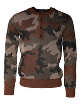 Pull en cachemire à motifs camouflage multicolores pour homme de Dolce &amp; Gabbana
