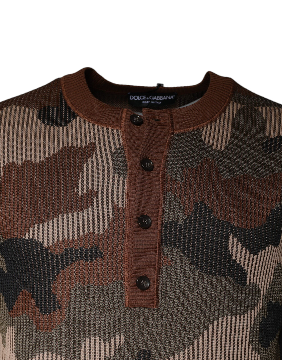 Pull en cachemire à motifs camouflage multicolores pour homme de Dolce &amp; Gabbana