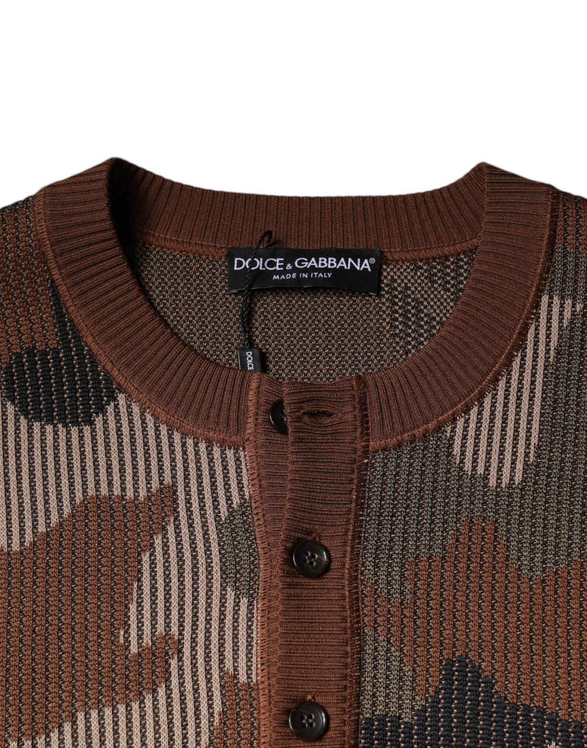 Pull en cachemire à motifs camouflage multicolores pour homme de Dolce &amp; Gabbana