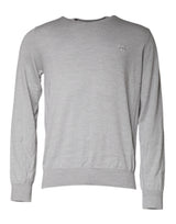 Pull en laine à col rond gris clair de Dolce &amp; Gabbana
