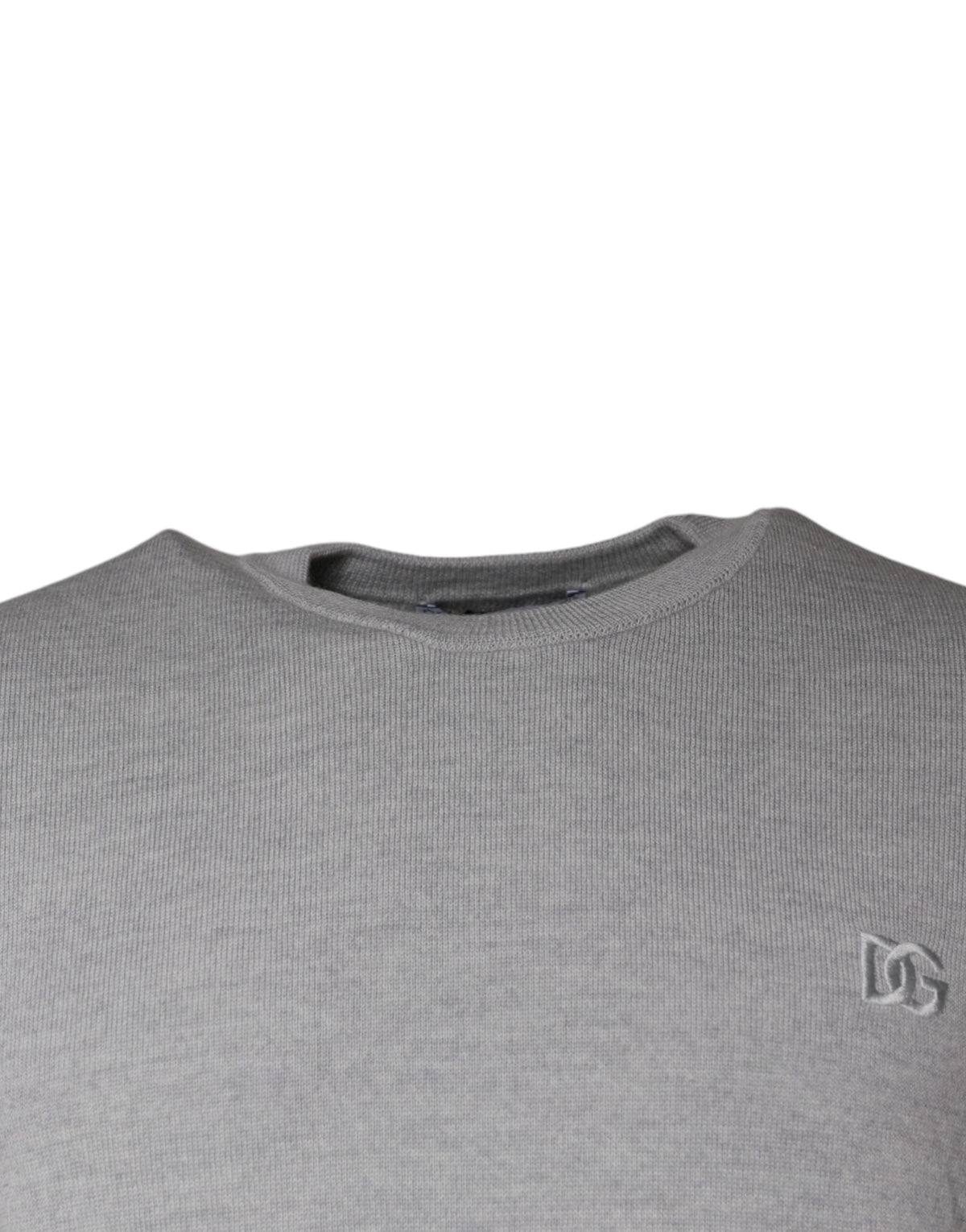Pull en laine à col rond gris clair de Dolce &amp; Gabbana