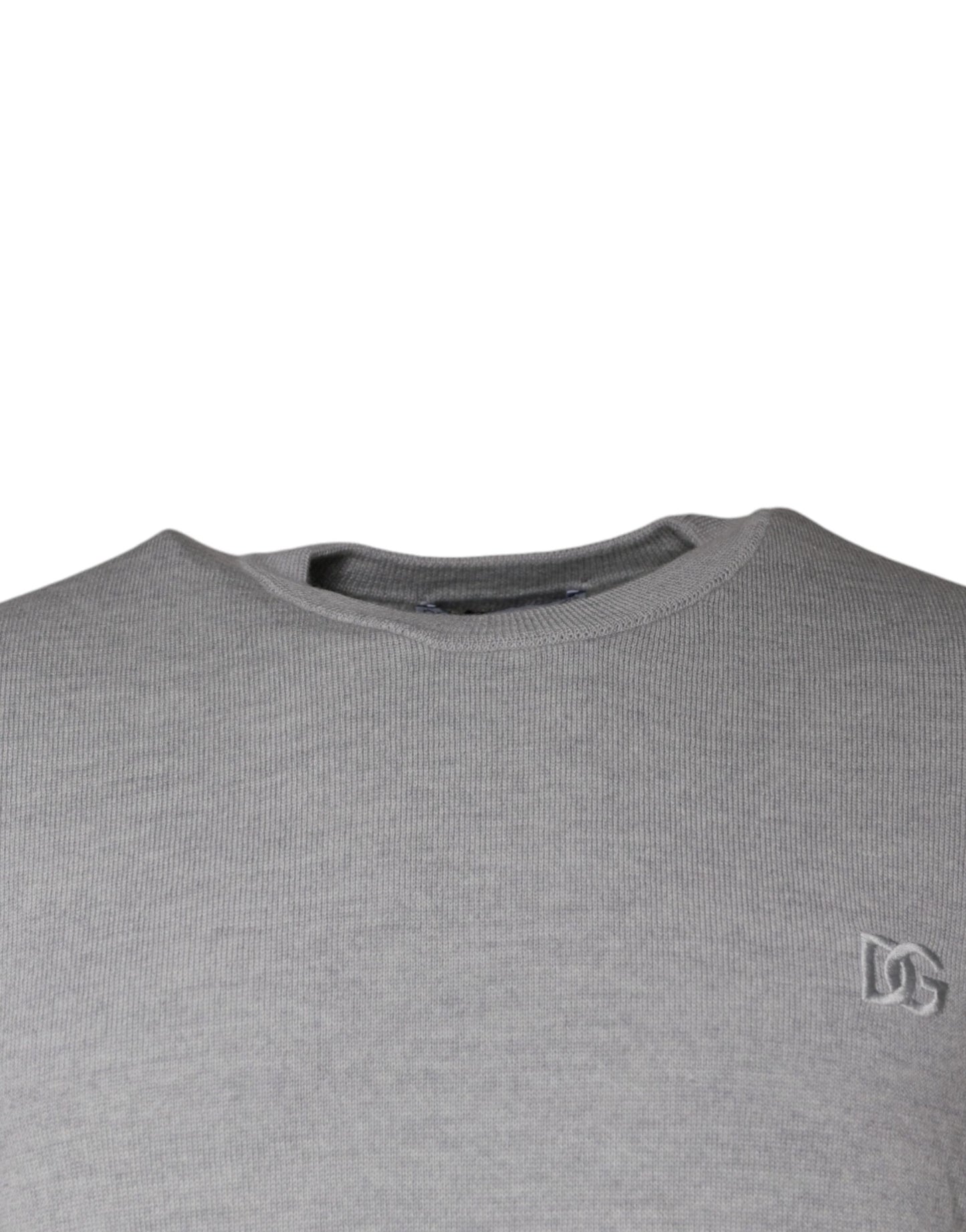 Pull en laine à col rond gris clair de Dolce &amp; Gabbana