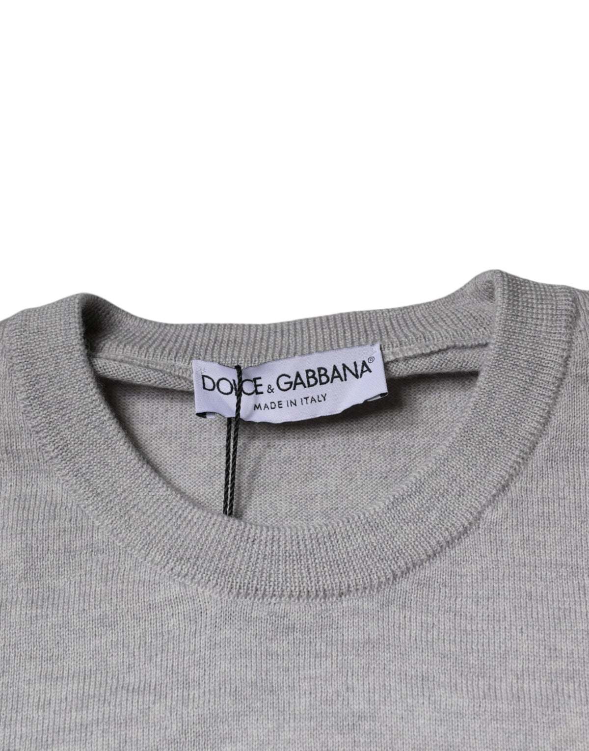 Pull en laine à col rond gris clair de Dolce &amp; Gabbana