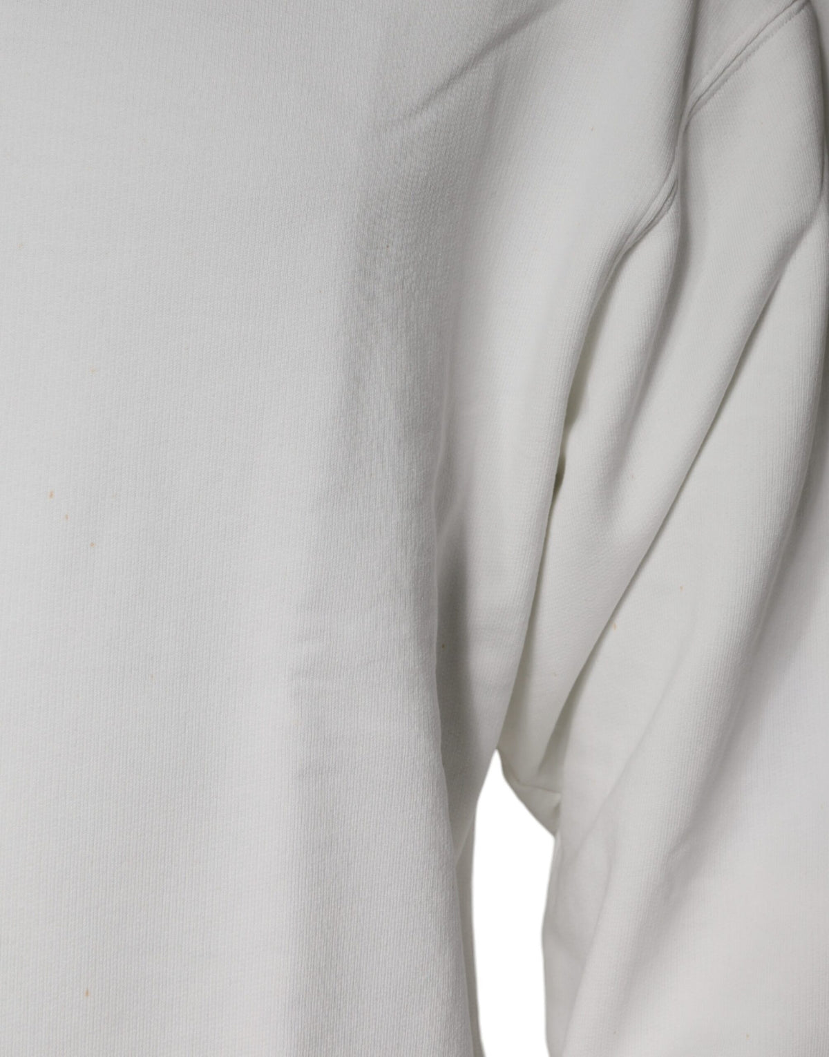 Pull en coton à col rond blanc avec logo Dolce &amp; Gabbana