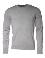 Pull en laine à col rond gris clair de Dolce &amp; Gabbana
