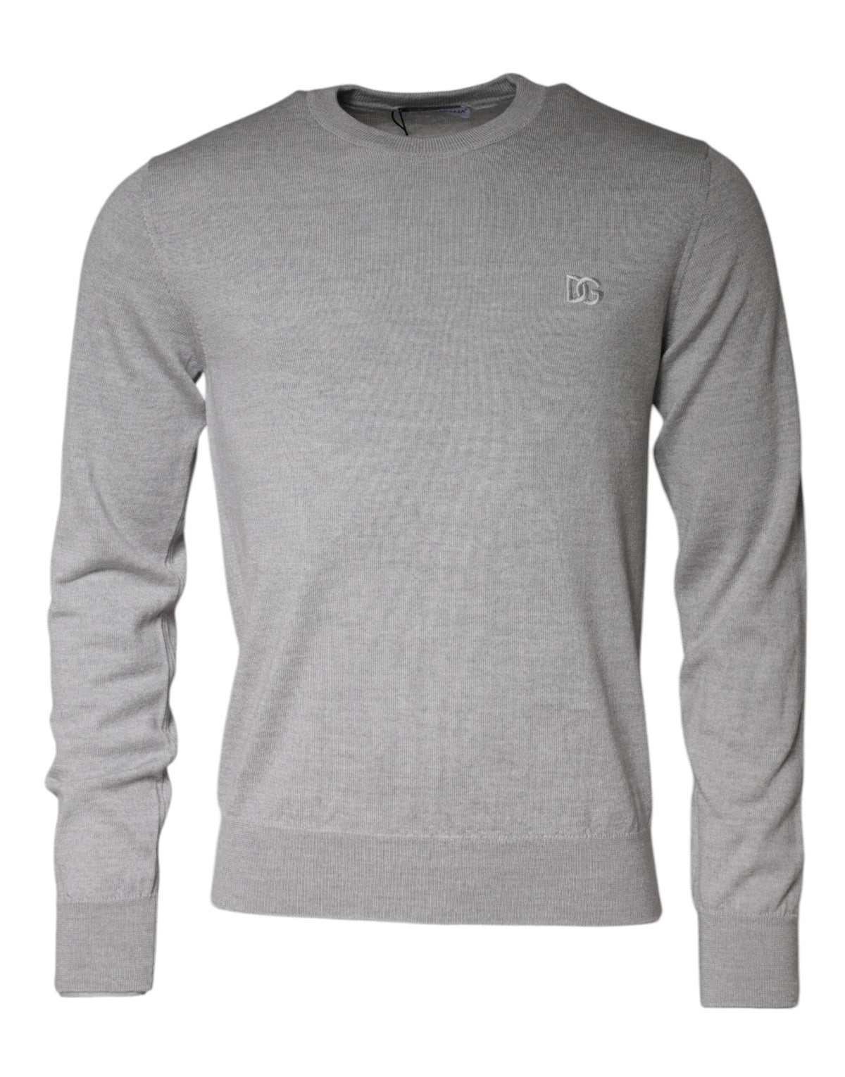 Pull en laine à col rond gris clair de Dolce &amp; Gabbana