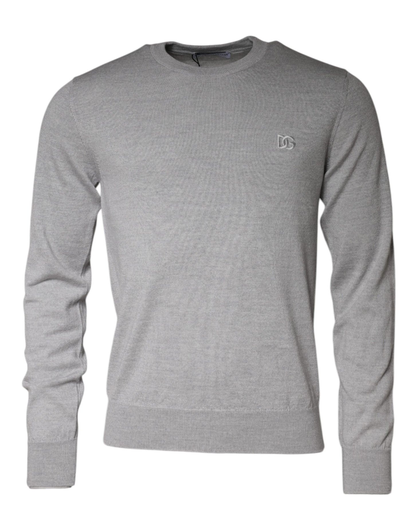 Pull en laine à col rond gris clair de Dolce &amp; Gabbana