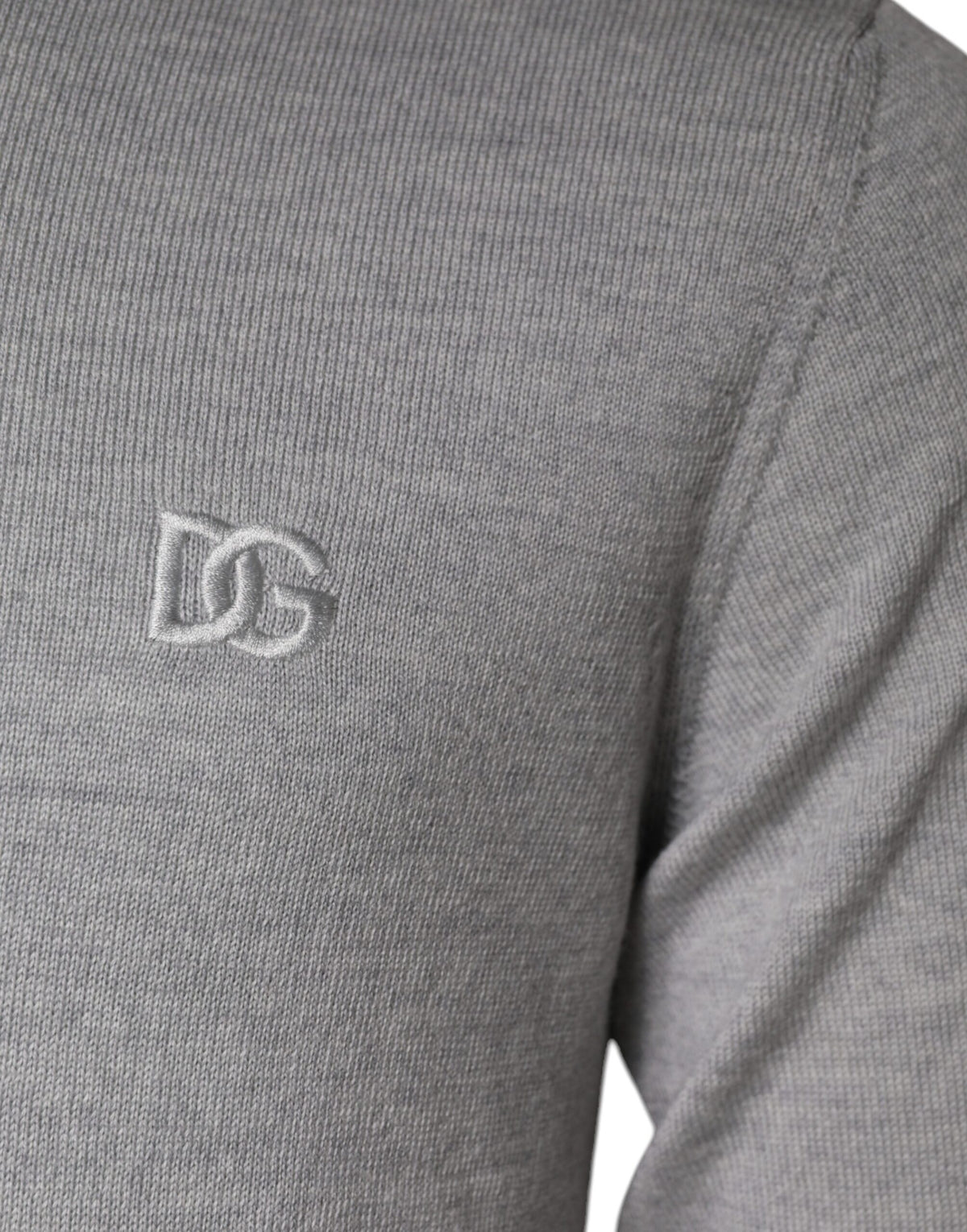 Pull en laine à col rond gris clair de Dolce &amp; Gabbana