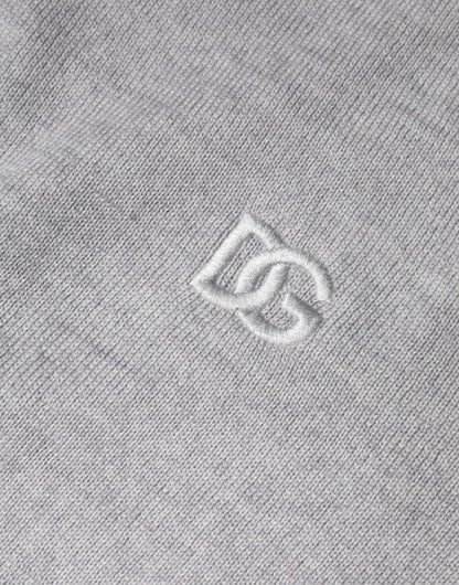 Pull en laine à col rond gris clair de Dolce &amp; Gabbana