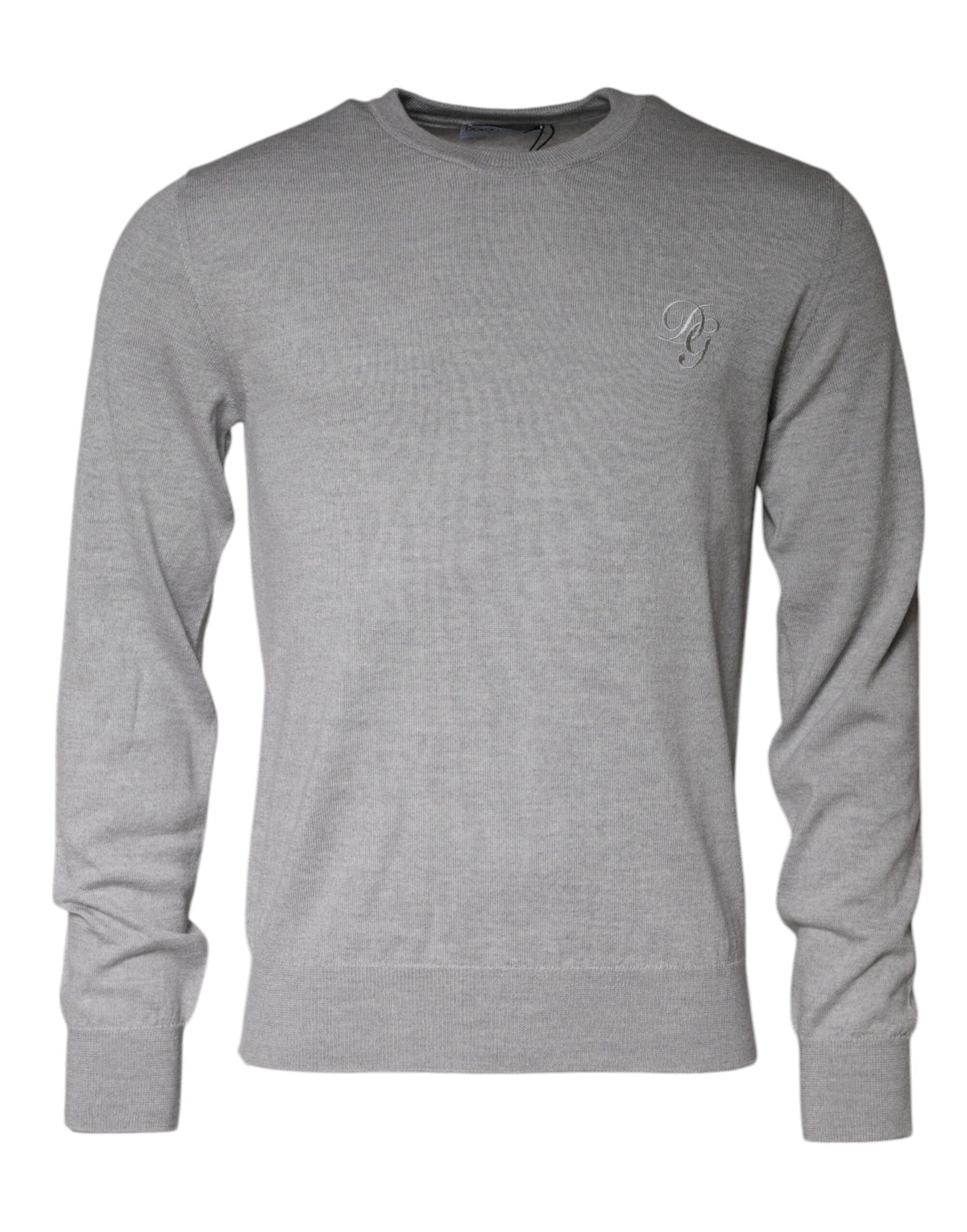 Pull en laine à col rond gris clair de Dolce &amp; Gabbana