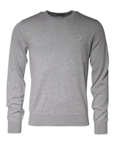 Pull en laine à col rond gris clair de Dolce &amp; Gabbana