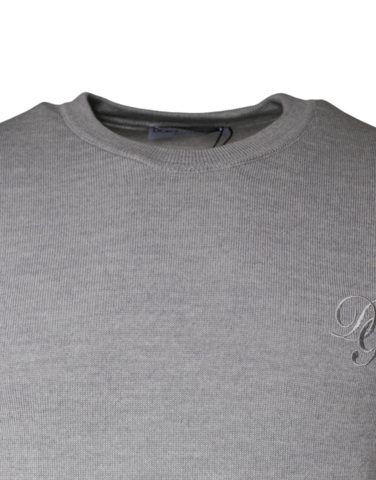 Pull en laine à col rond gris clair de Dolce &amp; Gabbana