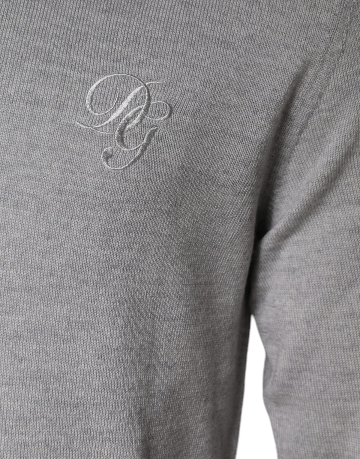 Pull en laine à col rond gris clair de Dolce &amp; Gabbana