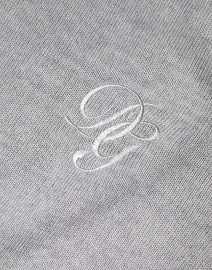 Dolce &amp; Gabbana lichtgrijze wollen trui met ronde hals.