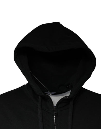 Dolce &amp; Gabbana zwarte trui met capuchon en logo-plaatje