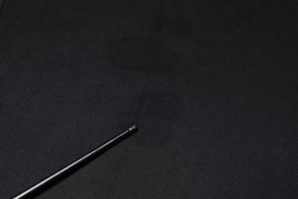 Pull à capuche à fermeture éclair avec plaque logo noire de Dolce &amp; Gabbana