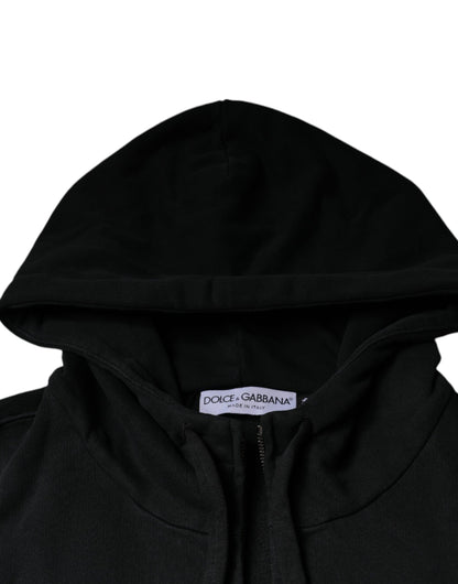 Dolce &amp; Gabbana zwarte trui met capuchon en logo-plaatje