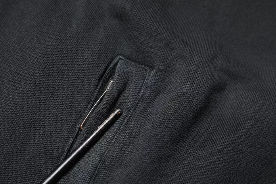 Pull à capuche à fermeture éclair avec plaque logo noire de Dolce &amp; Gabbana