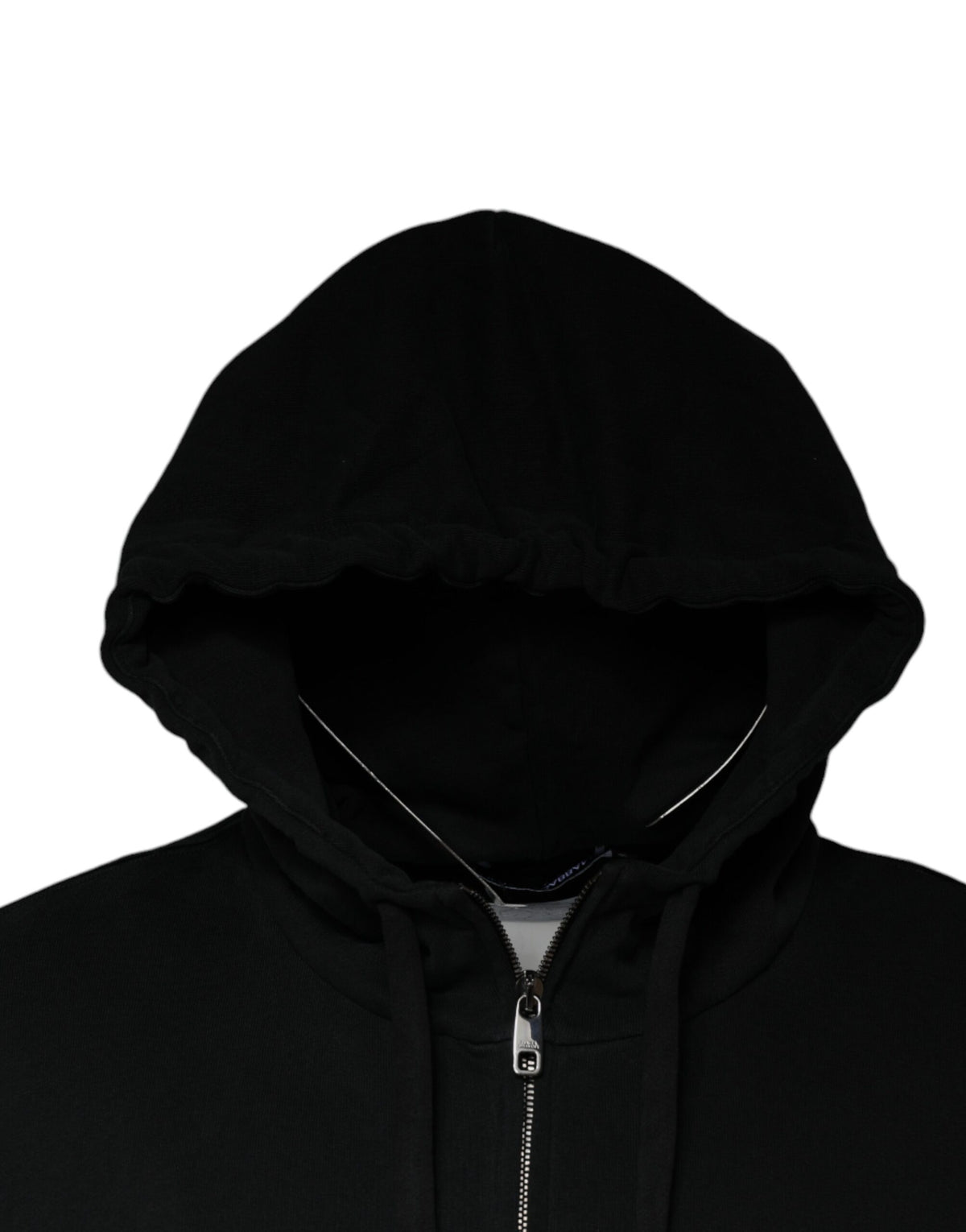 Pull à capuche à fermeture éclair avec plaque logo noire de Dolce &amp; Gabbana