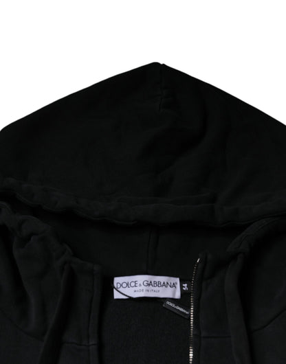 Dolce &amp; Gabbana zwarte trui met capuchon en logo-plaatje