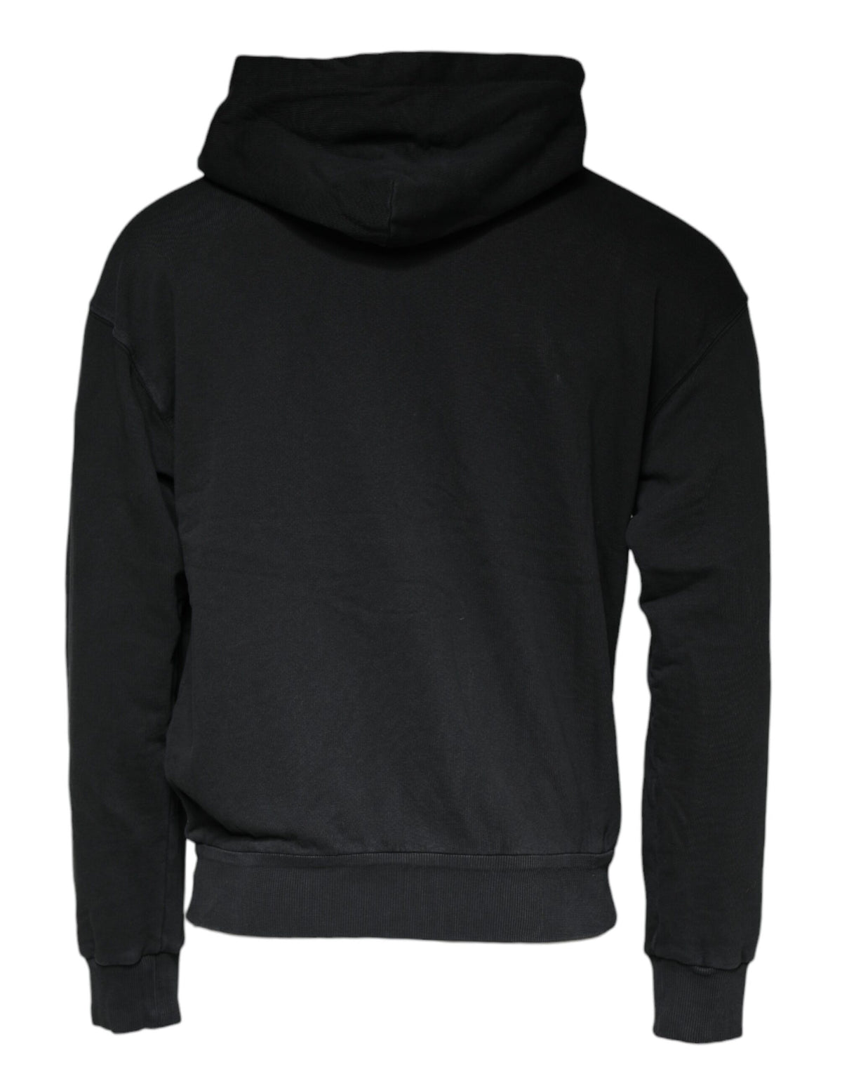 Pull à capuche à fermeture éclair avec plaque logo noire de Dolce &amp; Gabbana