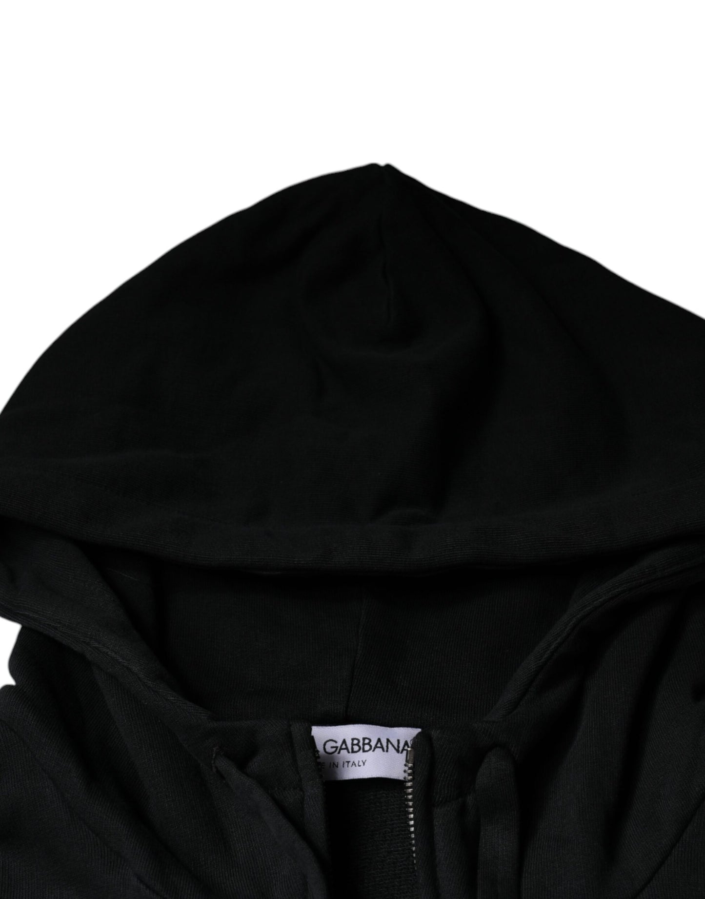 Dolce &amp; Gabbana zwarte trui met capuchon en logo-plaatje