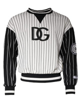 Pull en jersey à rayures noires et blanches avec logo Dolce &amp; Gabbana