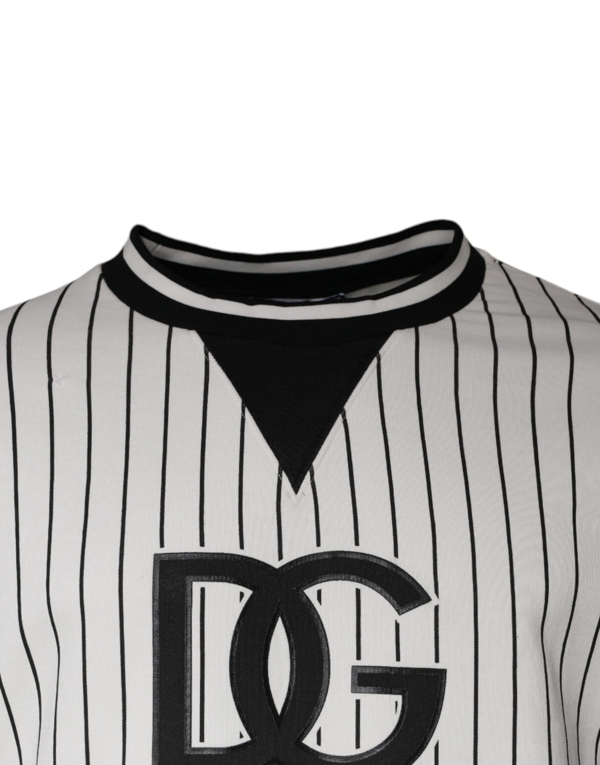 Pull en jersey à rayures noires et blanches avec logo Dolce &amp; Gabbana