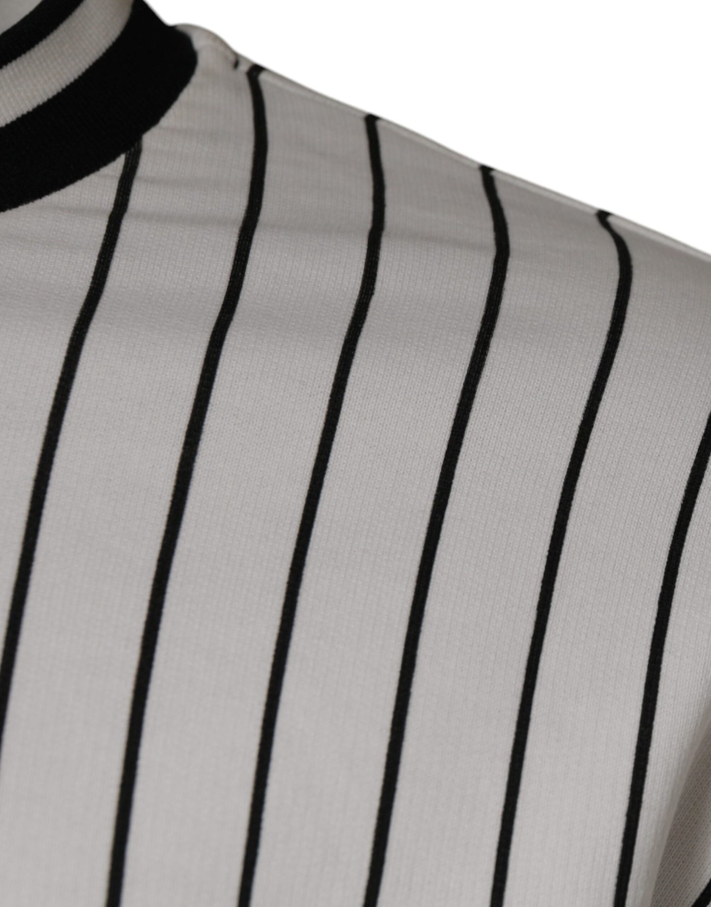 Pull en jersey à rayures noires et blanches avec logo Dolce &amp; Gabbana